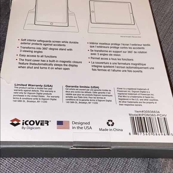 I  cover purple leather IPad mini case - Picture 7 of 16